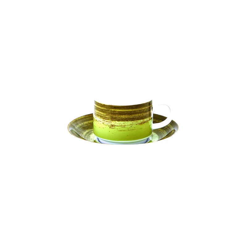 Taza con plato verde oscuro Mandarin