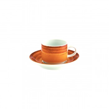 Taza con plato naranja Mandarin